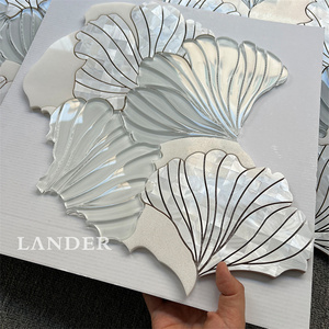 <span class=keywords><strong>Mosaïque</strong></span> de jet d'eau en forme de coquille en marbre blanc cristallin Lander Stone, nouveau design de jet d'eau pour la <span class=keywords><strong>cuisine</strong></span> et la salle de bain - Product Image 6