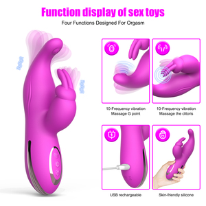 Vibrador de Conejo de Doble Motor BANSEY, 10 Modos de Vibración, Estimulación de Clítoris y Lengua, Flexible, Estimulación Dual del Punto G, Masajeador Femenino - Product Image 6