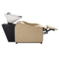 Fauteuil de lavage ergonomique - Station de coiffure avec bac à shampoing inclinable pour salon