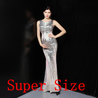 16561-S # Banquet de mariage pour femme, robe longue à sequins pour femme noble, robe grande taille pour femme