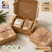 Boîte cadeau de Noël personnalisée en carton ondulé, emballage couleur avec logo, vente en gros, faible MOQ, directement de l'usine