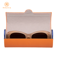 Étui à lunettes cylindrique color-block en PU avec fermoir à rabat, anti-rayures, logo personnalisé, multicolore, vente en gros