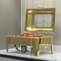 Grosir 9L persegi panjang piring chafing baru piring chafing peralatan katering piring masak