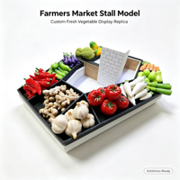 Modèle de stand de marché fermier personnalisé pour l'exposition de légumes frais