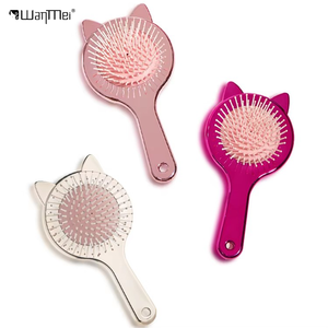 Peigne à coussin d'air Wanmei avec oreilles de chat, en gel de <span class=keywords><strong>silice</strong></span>, pour massage du cuir chevelu, brosse électro-plaquée, peigne à huile pour barbier, grand peigne incurvé - Product Image 1