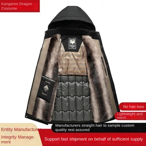 Áo khoác mùa đông nam <span class=keywords><strong>2025</strong></span> lót lông cừu ấm áp, kiểu dáng parka dài, phù hợp với bố trung niên - Product Image 2