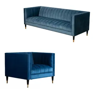 Juego de sofá de terciopelo de nuevo diseño, sofá con respaldo de 1, 2 y 3 plazas para sala de estar