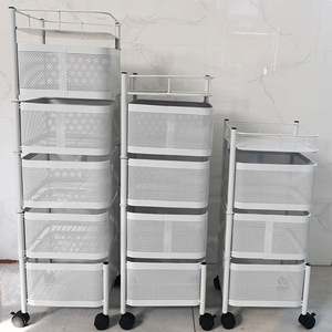 Carrito Organizador de <span class=keywords><strong>Cocina</strong></span> con Ruedas y Cestas Giratorias de 5 Niveles para Almacenamiento de Frutas y Verduras, Venta al por Mayor OEM - Product Image 1