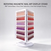 Support rotatif magnétique pour présentation d'ongles, présentoir de couleurs à 360 degrés pour salon de manucure, pour l'affichage des échantillons