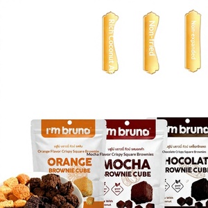 タイ産ブルーノマシュマロブラウニー60gクリスプバッグスナックフレッシュオレンジモカチョコレートキューブレッド - Product Image 2