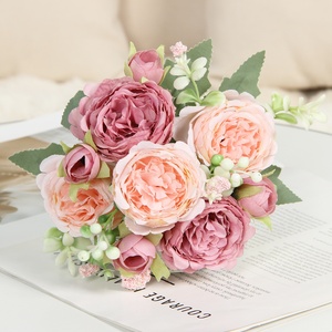 LUYI-Spot Ingrosso Fiori Artificiali in Seta Fatti a Mano, Piccolo Mazzo di Rose, Decorazione per Matrimoni, 5 Rose Persiane, Decorazione per la Casa - Product Image 3