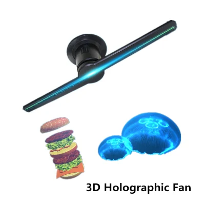 Big Size Display Advertising Machine High Resolution 3d Hologram Fan With Acrylic Cover