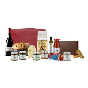 Panier-cadeau de Noël Almasicily pour les réunions de famille et les fêtes, avec des délices siciliens et du vin - Product Image 1