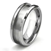 Großhandel: Silberne Ringrohlinge mit abgeschrägten Kanten für Einlagen, 6mm & 8mm – DIY Schmuckringkerne zum Einlegen