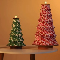 Produits uniques à vendre en ligne, décoration créative pour la maison, gadgets faits à la main rechargeables, lampe en papier en forme de sapin de Noël pliable