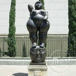 MUSI небольшой размер пятно знаменитая Обнаженная художественная сторона Лежащая бронзовая толстая женщина статуя скульптура Фернандо