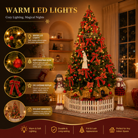 Lot de décorations de Noël pré-éclairées avec nœuds rouges pour hôtels, centres commerciaux et magasins – Vente en gros