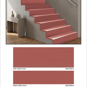 Vistaar Brand Export Quality Outdoor Indoor Full Body Lovely Clay 4 Feet Step Riser Matt Porcelain Non Slip Floor Stair Tiles - Product Image 1