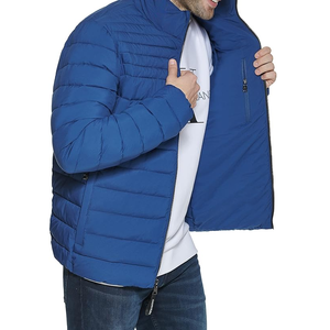 Veste matelassée d'hiver de qualité supérieure très vendue chaude et bon marché Vestes matelassées pour hommes de couleur bleue unie et de conception personnalisée - Product Image 3