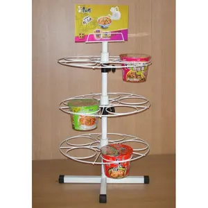 table standing new design snack food promotion custom metal wire revolving counter POP rack display from china factory