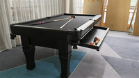 Table de billard professionnelle de 9 pieds en bois massif, style rétro classique, personnalisée en usine, avec poches en cuir, qualité tournoi