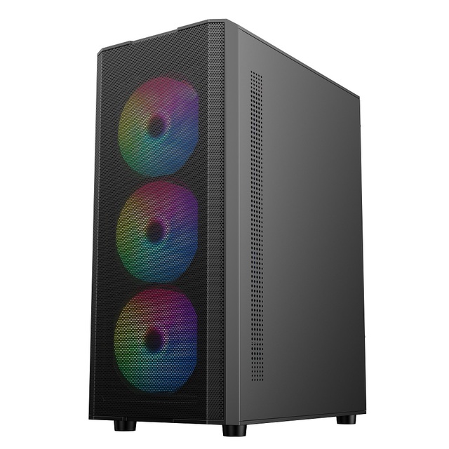 Ruix Mesh-2 ATX Mid Tower Computer Case with 6 Fans High Airflow Quiet Wholesale Gaming Tempered Glass Chassis PC Case
