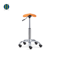 Tabouret ergonomique pour hommes et femmes, chaise de bureau, tabouret réglable en cuir PU, couleur Orange