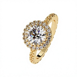 Anillo de compromiso solitario con halo de diamantes cultivados en laboratorio de 2 quilates y plata 925, Celestial Promise, joyería fina de lujo OEM, regalo para mujer - Product Image 5