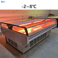 Réfrigérateur de comptoir Flishel X1-25 pour charcuterie, vitrine réfrigérée pour viande, système de refroidissement par air, stockage frigorifique commercial à température unique