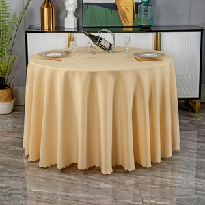 Nappe de table ronde minimaliste en polyester de 120 pouces, couleur unie, pour hôtel, nappe de banquet blanche de 132 pouces, vente en gros - Product Image 5