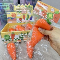 Jouet à presser en forme de carotte en plastique - Jouet sensoriel anti-stress pour garçons, filles et jeunes - Cadeau