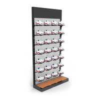 Présentoir de baskets de magasin de détail avec support de chaussures à panneau maillé en métal à base de MDF