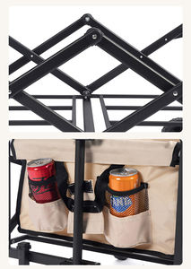 2025年屋外折りたたみ式トロリーガーデンワゴンカート折りたたみ式キャンプワゴンベビーカーブレーキホイール付き - Product Image 2