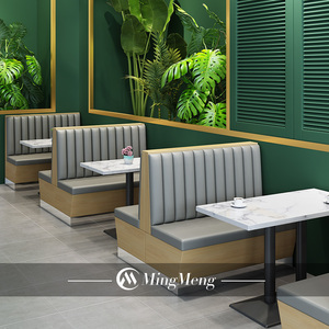 Custom Design <strong>Modern</strong> Cafe <strong>Bench</strong> Seating Fast Food Restaurant <strong>Tables</strong> and Chairs Sets Coffee Shop Furniture Restaurant Booths - Product Image 4