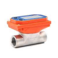 Compteur résidentiel à faible coût en acier inoxydable 1/2 ''BSP débitmètre LCD fileté 10-150L/GAL/M3/QTS unité d'affichage capteur SS