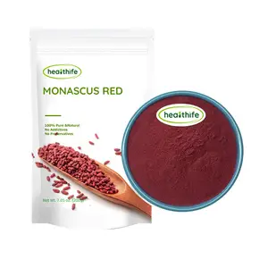 Healthife อาหารเกรดสี E140สีแดง Monascus เม็ดสียีสต์สารสกัดจากข้าว Monascus สีแดง