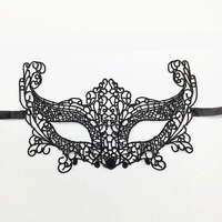 Couleur noire Sexy femmes dentelle mascarade masque pour carnaval Halloween demi visage Cosplay masques fête Animal fête fournitures