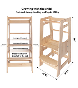 Xiair Wooden Learning Tower Children'S <strong>Kitchen</strong> <strong>Step</strong> <strong>Stool</strong> Assistant Tower With Both <strong>Step</strong> and <strong>Stool</strong> Functions - Product Image 2