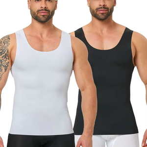 <strong>Men</strong> Seamless Body Shaper <strong>Vest</strong> Invisible Hem Less Chest Binder Gynecomastia Flattening <strong>Compression</strong> Tank - Product Image 1