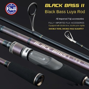 FJORD OEM 2.1m haute teneur en carbone <span class=keywords><strong>Double</strong></span> pointes Black Bass II Lure Rod pour truite Marlin carpe lacs fond pêche en mer - Product Image 6