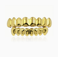 Grillz dentaire en alliage avec cristaux scintillants, style dent de vampire, pour dents supérieures et inférieures, style Hip Hop, bijoux de corps tendance, vente en gros