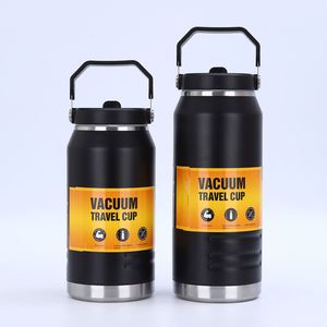 Custom 1200Ml 1.2L Stainless Steel Travel Car Thermos Large Capacity Handheld Sports Water <b>Bottle</b> Flask Ice Bucket With Handle - Product Image 6
