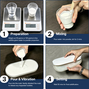 Plâtre <span class=keywords><strong>de</strong></span> moulage en relief blanc pur haute densité auto-nivelant 2400 mesh activé par l'eau facile à utiliser pour la création <span class=keywords><strong>de</strong></span> moules surface lisse sans traces - Product Image 4