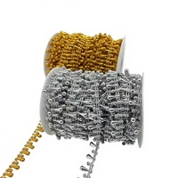 Ruban de perles goutte d'eau pour la décoration de vêtements, vente en gros, décoration artisanale, blanc, bobine de 15 m, accessoire de mariage élégant