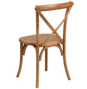 Chaise de mariage empilable en bois massif à dossier croisé - Product Image 6