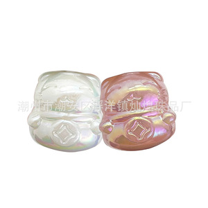 Acrylic Lucky Cat <b>Beads</b> Iridescent Porcelain White Pink Mixed Shapes For Jewelry Making DIY Key Pendant - Product Image 5