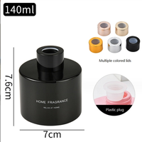 Bouteille diffuseur de parfum d'ambiance vide en verre de 140 ml, cylindrique, colorée, pour aromathérapie, avec surface décorée de luxe
