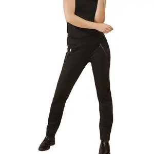 กางเกงขายาวรัดรูปสำหรับผู้หญิง,กางเกงขายาวสีดำล้วนแบบลำลอง