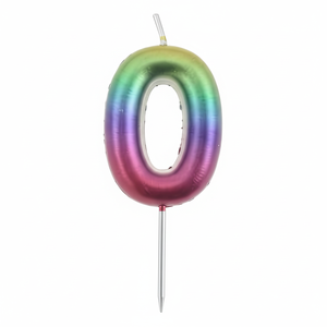 Candela a Forma di Numero 0 Curva Elettroplaccata Colorata Peiyong Modello 51034 per Decorazioni per Feste e Forniture per Decorazione Torte - Product Image 2