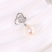Pendentifs et breloques KAMMY pour enfants, en perles d'eau douce naturelles torsadées de 9 à 9,5 mm, finement travaillées, plaquées rhodium/platine
